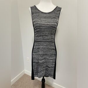Dex Light Weight Stretch Grey Tank Dress with Black Side Panel - Size Small